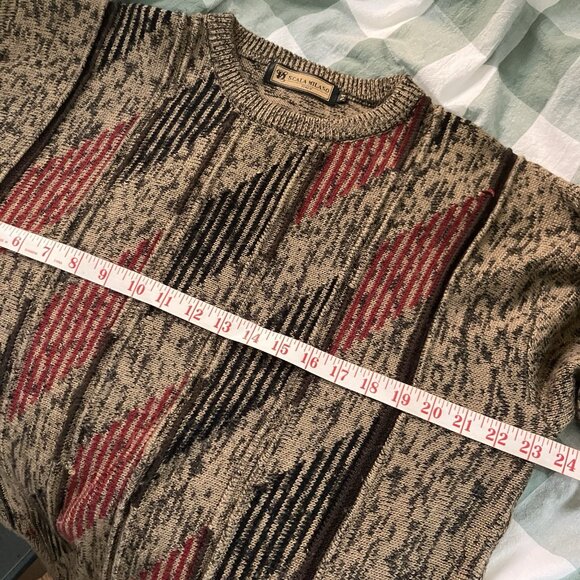Scala Milano Italy Sweater Mens M Grandpa Academia Wool Blend Neutral - Picture 7 of 8